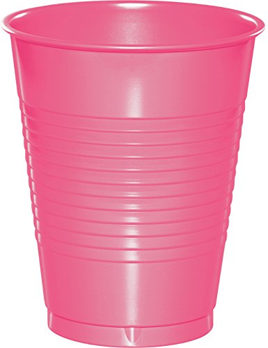 Creative Converting Bright Disposable Plastic Cups, 16 oz, Candy Pink