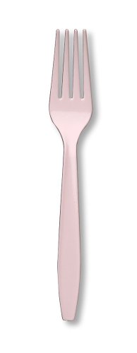 Creative Converting 50-Count Touch of Color Premium Plastic Forks, Classic Pink –
