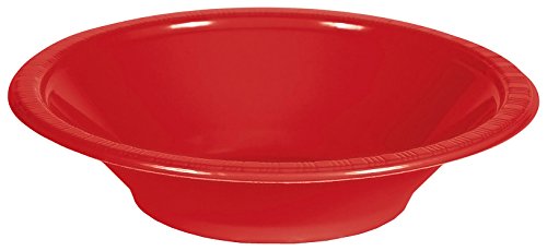 Creative Converting Touch of Color Plastic Bowls Party Supplies, 12oz, Classic Red