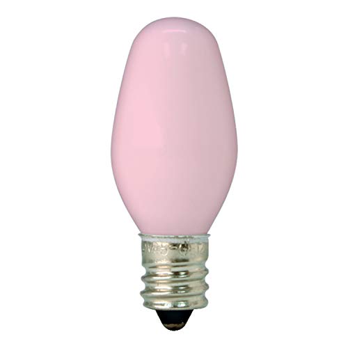 GE Lighting 26222 4-Watt 14-Lumen C7 Night Light Bulb, Pink, 2-Pack