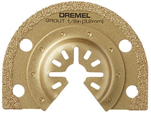 Dremel MM500 1/8-Inch Oscillating Multitool Blade for Grout Removal, Fast Cutting Carbide Accessory – Universal Quick- Fit Interface Fits Bosch, Makita, Milwaukee, and Rockwell , Gold