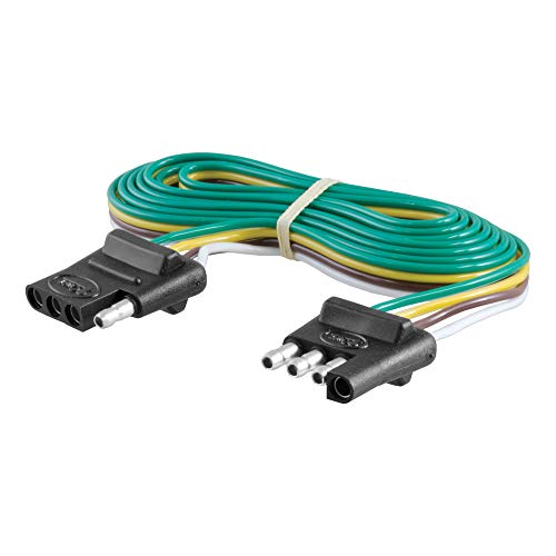 CURT 58051 Vehicle-Side and Trailer-Side 4-Pin Flat Wiring Harness with 72-Inch Wires