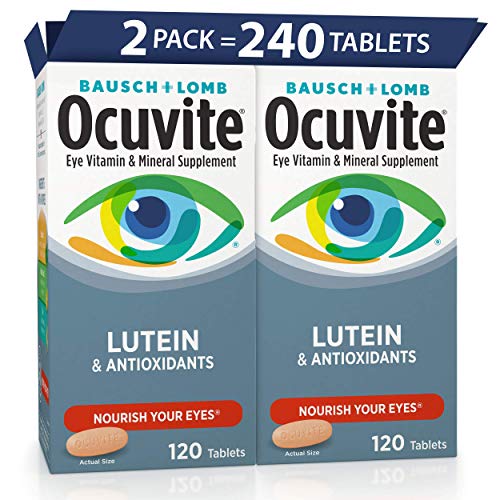 Bausch + Lomb Ocuvite Eye Vitamin and Mineral Supplement with Lutein, 120 Count (Pack of 2)
