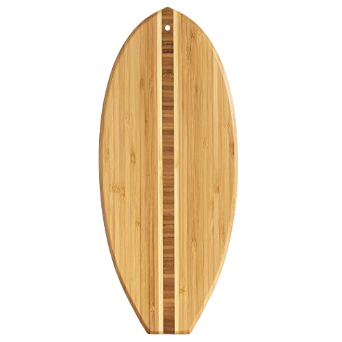 Totally Bamboo Lil’ Surfer Surfboard Shaped Bamboo Serving and Cutting Board, 14-1/2″ x 6″, Brown