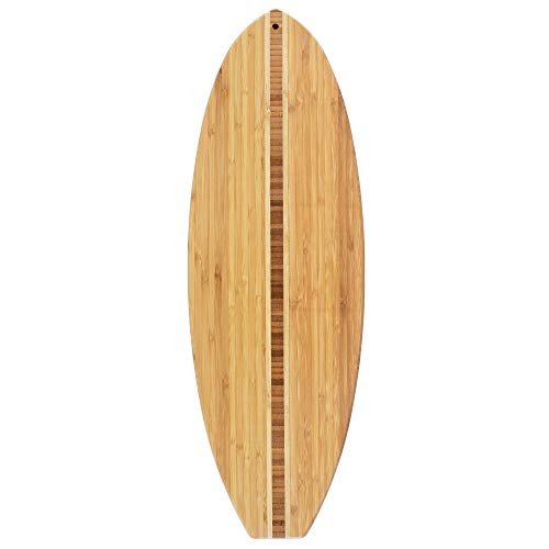 Totally Bamboo Surfboard Shaped Bamboo Wood Cutting Board and Charcuterie Serving Board, 23″ x 7-1/2″