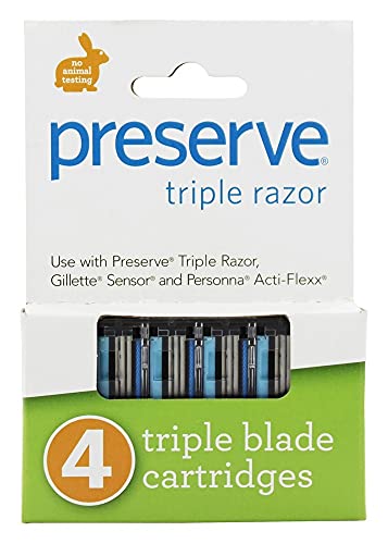 Preserve Razor Blade Replacement Triple Blade – 4 ct, 6 pack (image may vary)6