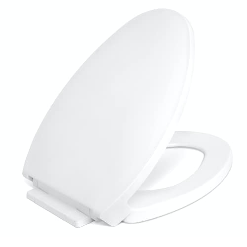 Centoco 1700SC-301 Luxury Plastic Elongated Toilet Seat with Slow Close, Crane White