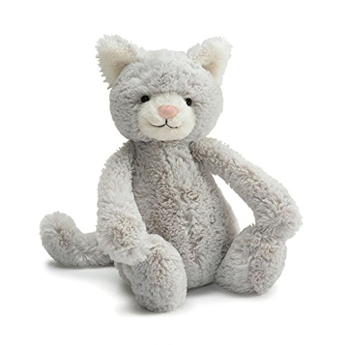 Jellycat Bashful Grey Kitty Stuffed Animal, Medium, 12 inches