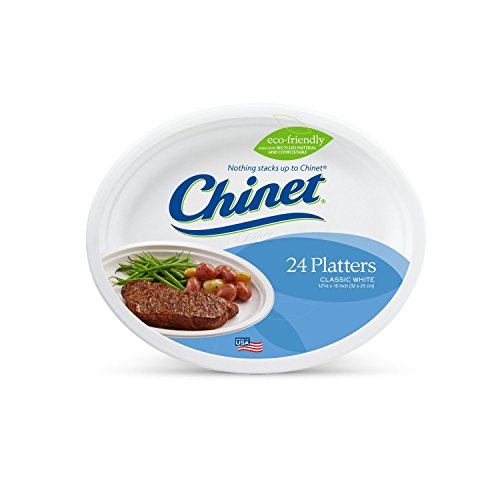 Chinet Premium 10-Inch Platters, 24-Count Packs (Pack of 4)