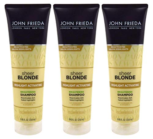 John Frieda sheer blonde Highlight Activating Enhancing Shampoo For Lighter Blondes 8.45 oz (Pack of 3)