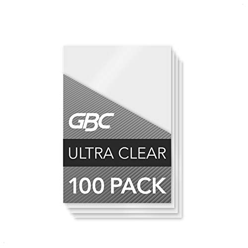GBC Thermal Laminating Sheets / Pouches, ID Card Size, 5 Mil, Heat Seal Ultra Clear, 100 Pack (56005)