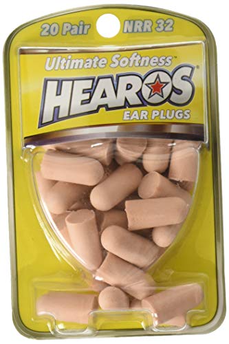 HEAROS Ultimate Softness Series Noise Cancelling Disposable Foam Earplugs NRR 32 Hearing Protection (20 Pair)