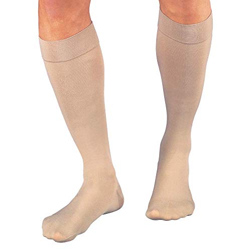 JOBST Relief Knee High 20-30 mmHg Compression Socks, Closed Toe, Beige, Large Full Calf