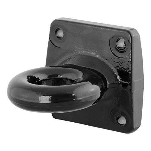 CURT 48550 Black Steel Pintle Hitch Lunette Ring 2-1/2-Inch ID, 35,000 lbs, 4-1/2-Inch Bolt Pattern, GLOSS BLACK POWDER COAT
