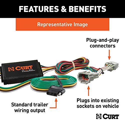 CURT 55580 Vehicle-Side Custom 4-Pin Trailer Wiring Harness, Fits Select Toyota Sienna | The Storepaperoomates Retail Market - Fast Affordable Shopping