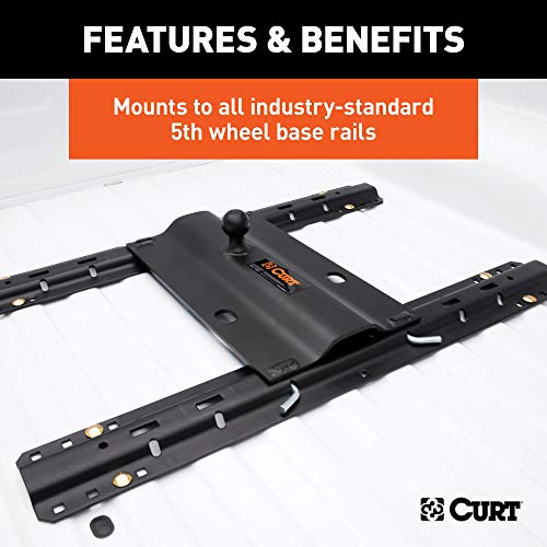 CURT 16055 Bent Plate 5th Wheel to Gooseneck Adapter Hitch, Fits Industry-Standard Rails, 25,000 lbs, 2-5/16-Inch Ball, Carbide Black Powder Coat | The Storepaperoomates Retail Market - Fast Affordable Shopping