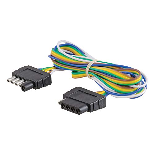 CURT 58550 Vehicle-Side and Trailer-Side 5-Pin Flat Wiring Harness with 72-Inch Wires