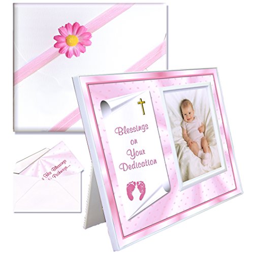 Baby Blessing Dedication Picture Frame Gift”Blessings on Your Dedication” – Girl