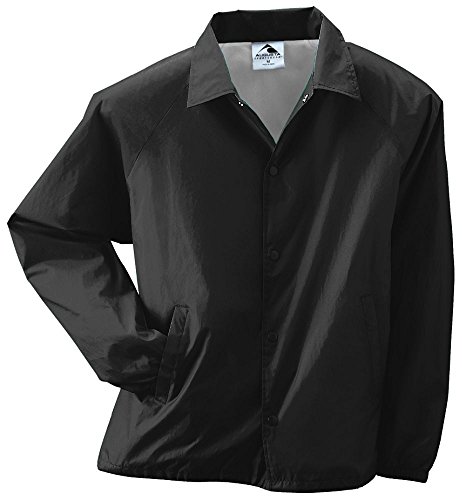 Augusta Sportswear Men’s Standard Nylon Coach’s Jacket/Lined, Black, X-Large