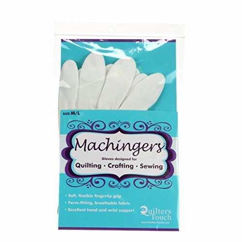 Machingers Quilting Support Gloves for Free-Motion Sewing, by Quilter’s Touch (Medium/Large)