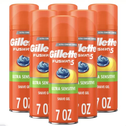 Gillette Fusion5 Ultra Sensitive Shave Gel, 7oz (Pack of 6)