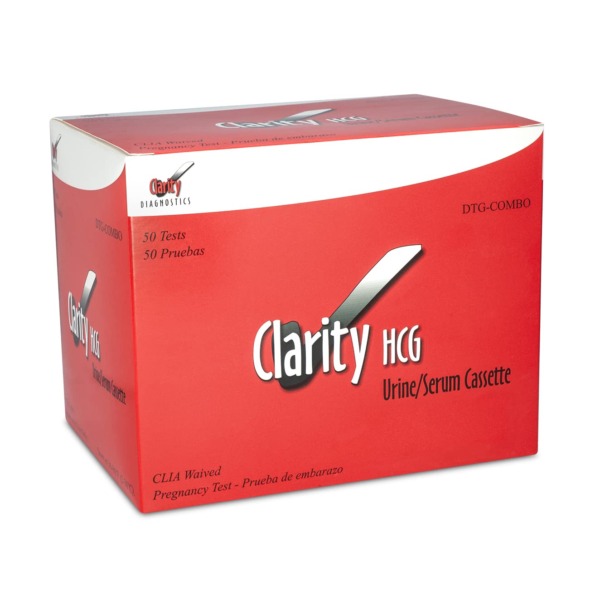 Clarity Diagnostics DTG-Combo hCG Combo Cassette, CLIA Waived (Pack of 50)