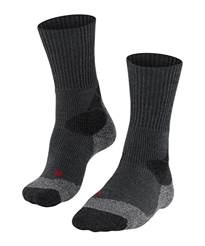 FALKE Mens TK4 Hiking Socks, Merino Wool, Grey (Asphalt Melange 3180), US 12.5-13.5 (EU 46-48 Ι UK 11-12.5), 1 Pair