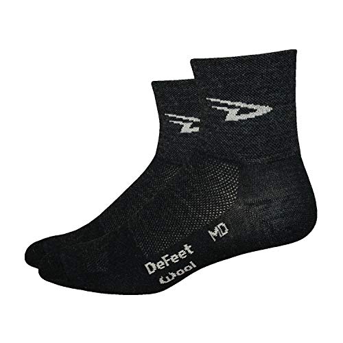 DEFEET Wooleator 3in D-Logo Sock Charcoal, XL – Men’s