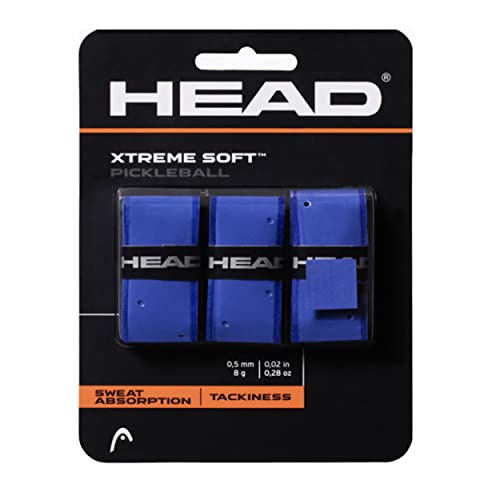 HEAD unisex adult 12 XtremesoftTM HEAD Xtreme Soft Racquet Overgrip Tennis Racket Grip Tape 3 Pack Blue, Blue, 3-Pack US