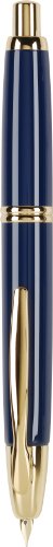 PILOT Vanishing Point Collection Refillable & Retractable Fountain Pen, Blue Barrel with Gold Accents, Blue Ink, Medium Nib (60266)