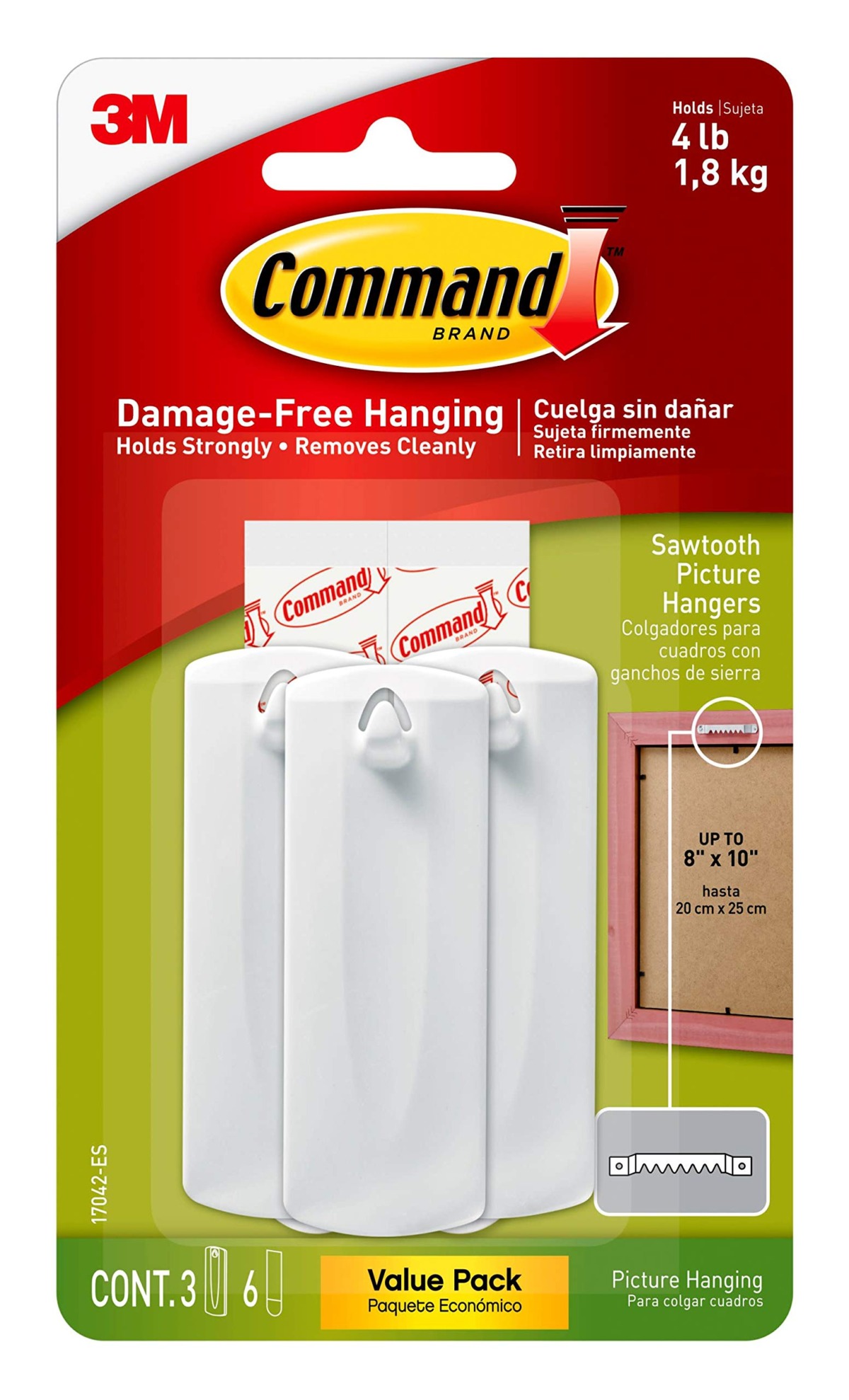 Command 10014485 Picture-Hanging Hooks, Large, White, 3 Count | The Storepaperoomates Retail Market - Fast Affordable Shopping
