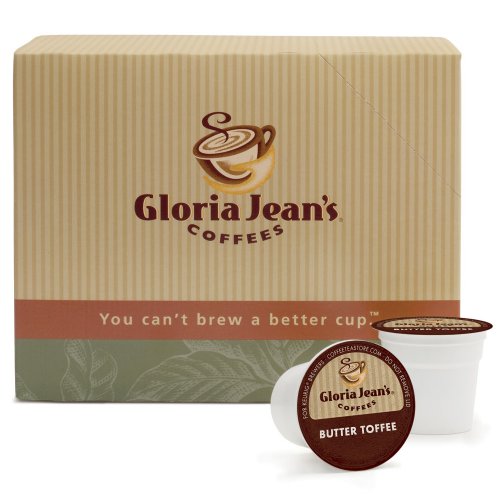 Gloria Jean’s Coffees, Butter Toffee, 24-Count K-Cup Portion Pack for Keurig Brewers (Pack of 2)