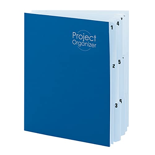 Smead Project Organizer, 10 Pockets, Closed Sides, Preprinted Templates, Reinforced Tabs, Letter Size, Navy/Lake Blue (89200)
