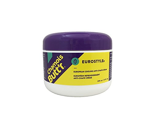 Chamois Butt’r Eurostyle Anti-Chafe Cream for Road, Gravel, Mountain Bike, 8 ounce jar, Cycling Plastic