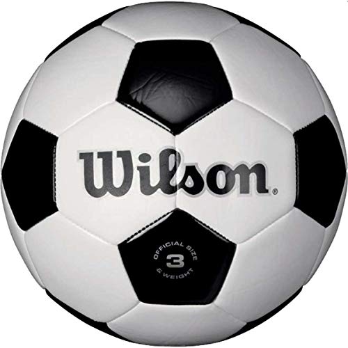 WILSON Traditional Soccer Ball – Black/White, Size 3