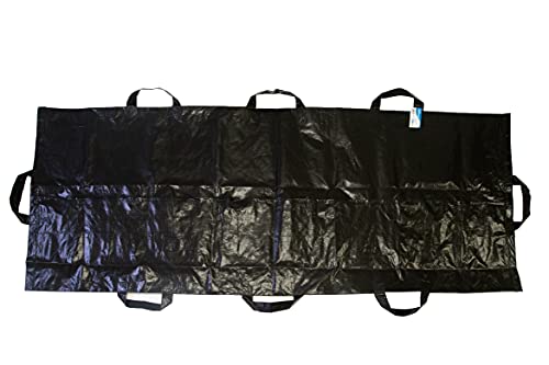 Primacare BB-3201 Body Bag Stretcher Combo with 8 Side Handles and Center Zipper, Waterproof Bags for Outdoor Camping Hiking and Sleeping, Polyethylene Cadaver Disaster Pouch, 90″ x 36″, Black