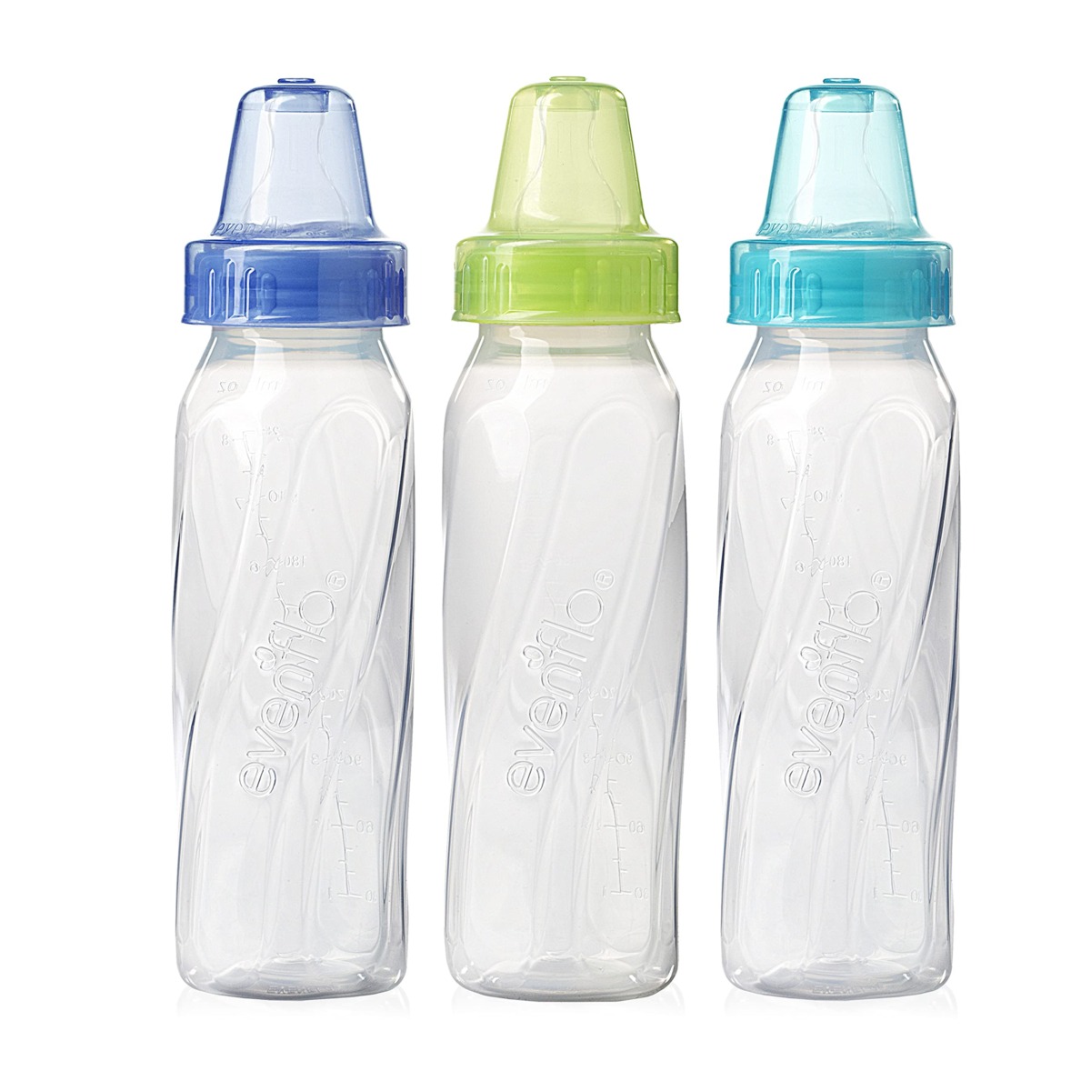 Evenflo Feeding Classic Clear Plastic Standard Neck Bottles for Baby, Infant and Newborn – Pink/Lavender/Teal or Green/Blue/Teal (Colors May Vary), 8 Ounce (Pack of 3) | The Storepaperoomates Retail Market - Fast Affordable Shopping