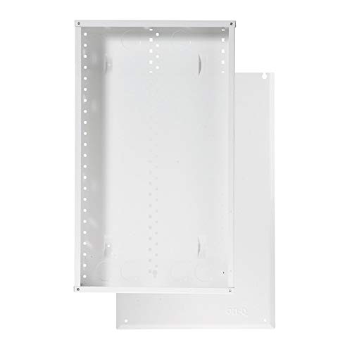 Legrand – OnQ 28 Inch Media Enclosure, 20 Gauge Structured Media Box, Cable Wall Cover with 2.5 Inch Openings to Pull Wires Through, Recessed Media Box Includes Cover Mounting Hardware, White, EN2800