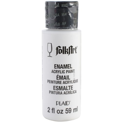 FolkArt Enamel Glass & Ceramic Paint in Assorted Colors (2 oz), 4001, Wicker White