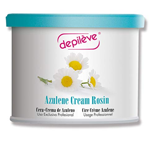 Depileve Strip Wax for Hair Removal -Rosin wax 14 oz -Azulene Cream -Gentle and Calming Formula for Sensitive Skin and Sensitive Areas