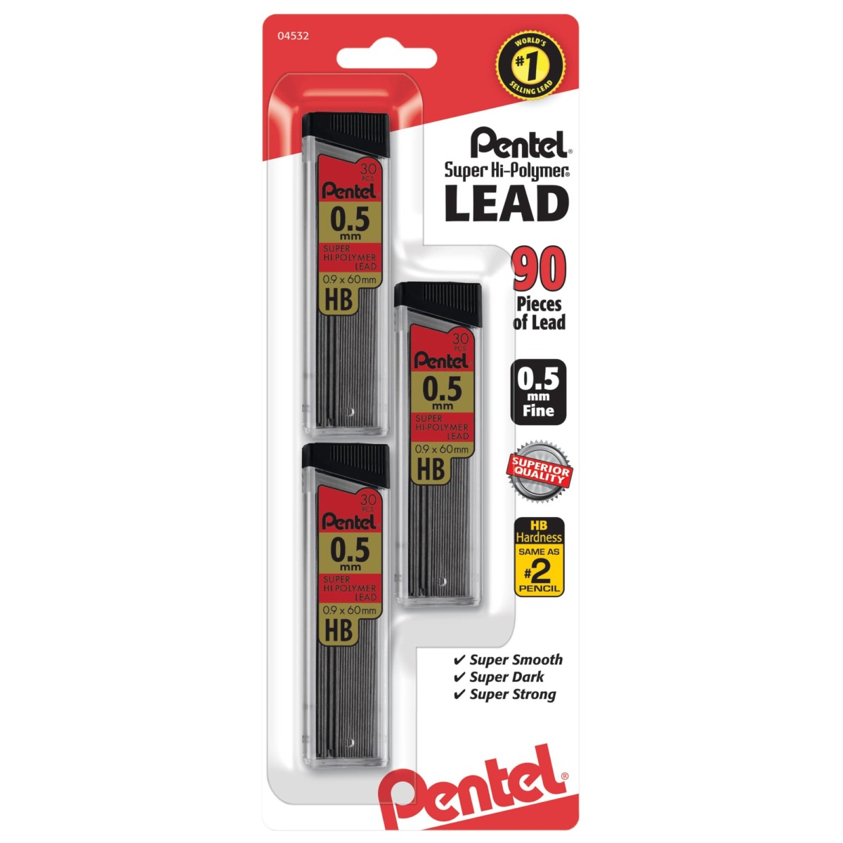 Pentel® Super Hi-Polymer® Leads, 0.5 mm, HB, 30 Leads Per Tube, Pack Of 3 Tubes | The Storepaperoomates Retail Market - Fast Affordable Shopping