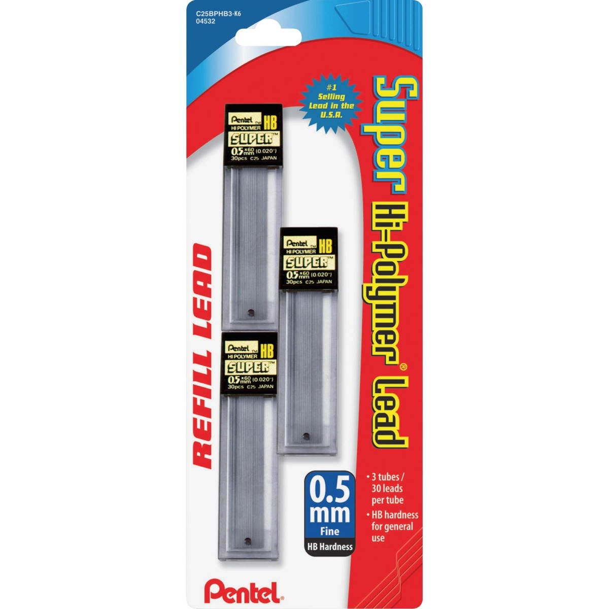 Pentel® Super Hi-Polymer® Leads, 0.5 mm, HB, 30 Leads Per Tube, Pack Of 3 Tubes | The Storepaperoomates Retail Market - Fast Affordable Shopping
