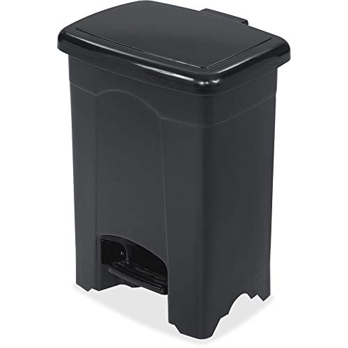 Safco Products 9710BL Plastic Step-On Waste Receptacle, 4-Gallon, Black