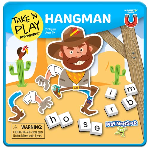 PlayMonster Take ‘N’ Play Anywhere – Hangman, 6.75 inches wide x 6.75 inches long