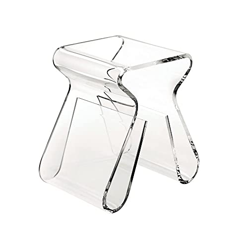 Umbra Magino, Acrylic Side Table, End Table, Stool with Storage, Modern Magazine Rack, Clear,21.725″ x 20.9″ x 15.125″