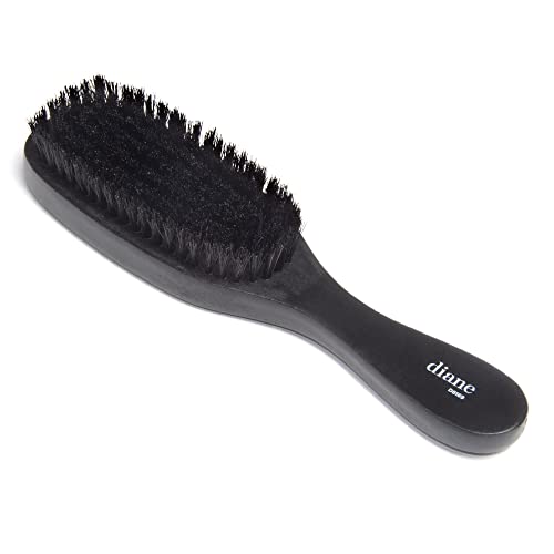 Diane 100% Soft Boar Bristle Brush for Men and Women – Soft Bristles for Fine to Medium Hair – Use for Smoothing, Wave Styles, Soft on Scalp, Club Handle, D8169