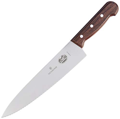 Victorinox Wood Chef’s 10″ Blade Sandwich Serrated/Straight 2¼” Width at Handle, 10 inch, Multicolor