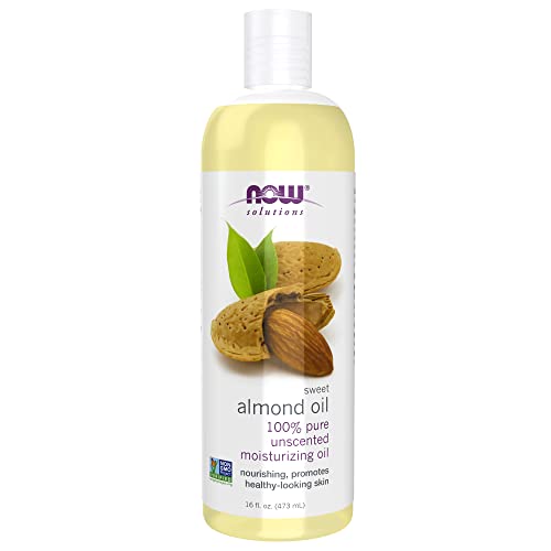 NOW Solutions, Sweet Almond Oil, 100% Pure Moisturizing Oil, Promotes Healthy-Looking Skin, Unscented Oil, 16-Ounce