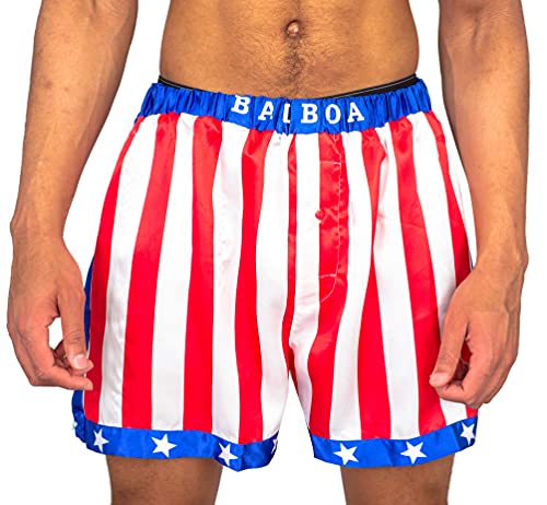 Rocky Balboa Apollo Movie Boxing American Flag Shorts (Large) Multicolor