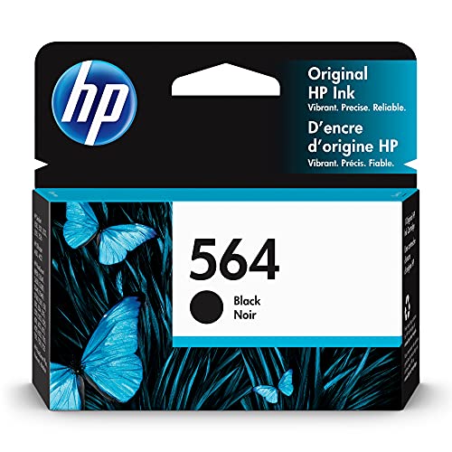 HP 564 Black Ink Cartridge | Works with DeskJet 3500; OfficeJet 4620; PhotoSmart B8550, C6300, D5400, D7560, 5510, 5520, 6510, 6520, 7510, 7520, Plus, Premium, eStation Series | CB316WN